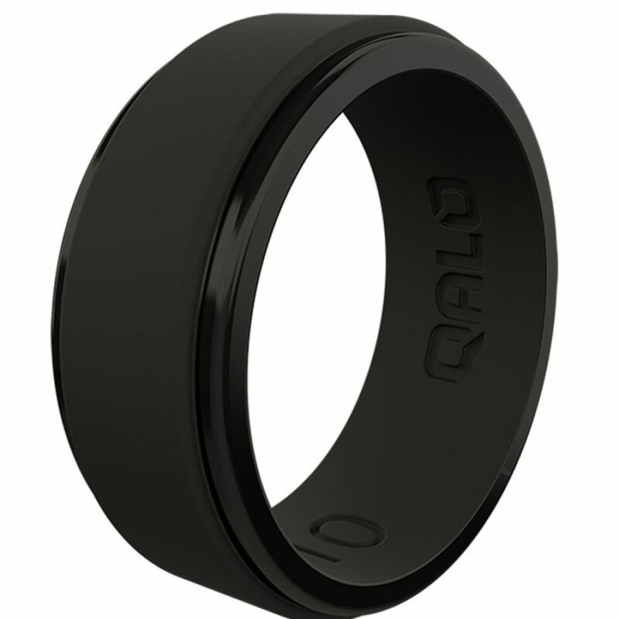 Men'S Accessories * | Qalo Men'S Step Edge Polished Silicone Ring, Size 10