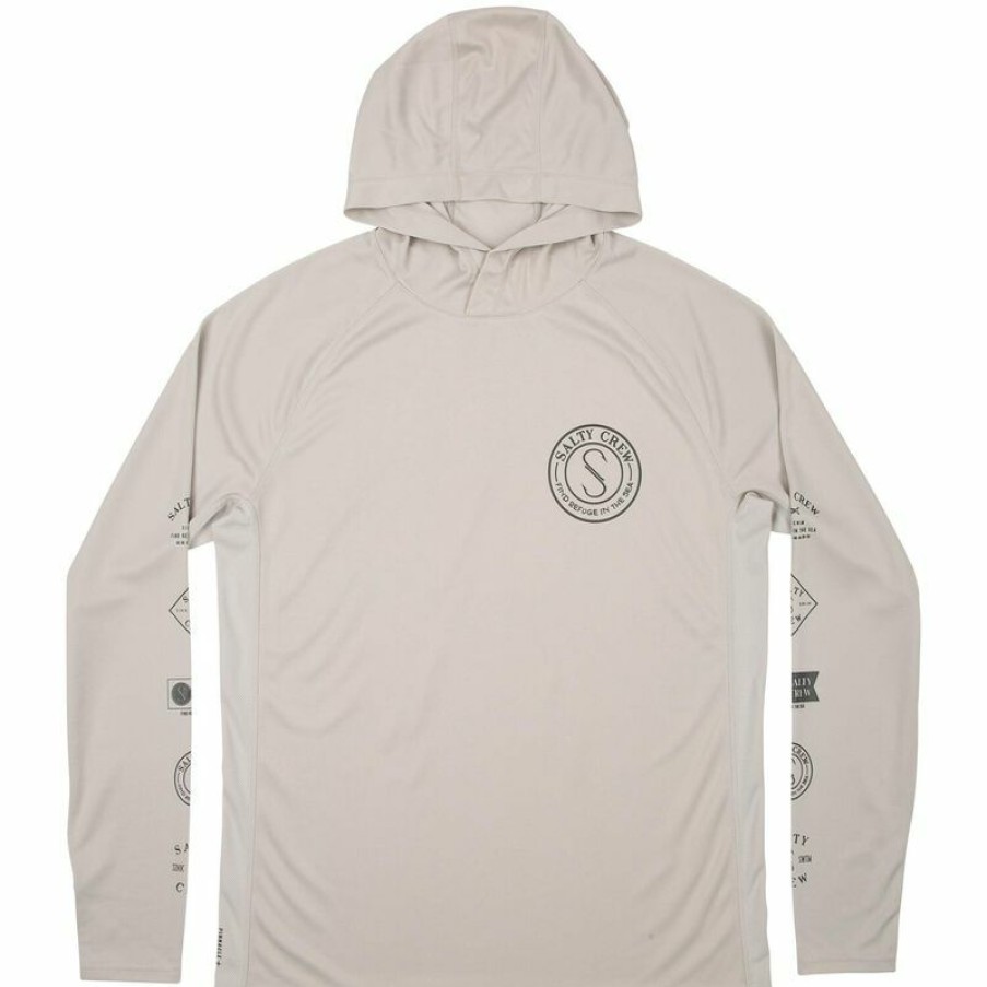 Men'S Shirts * | Salty Crew Men'S Palomar Pinnacle Hooded Shirt Grey