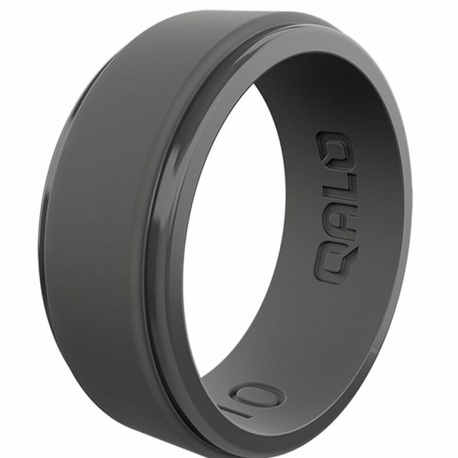 Men'S Accessories * | Qalo Men'S Step Edge Polished Silicone Ring, Size 12