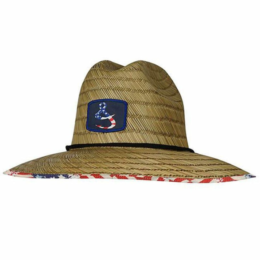 Men'S Accessories * | Hook & Tackle American Lifeguard Straw Fishing Hat Natural