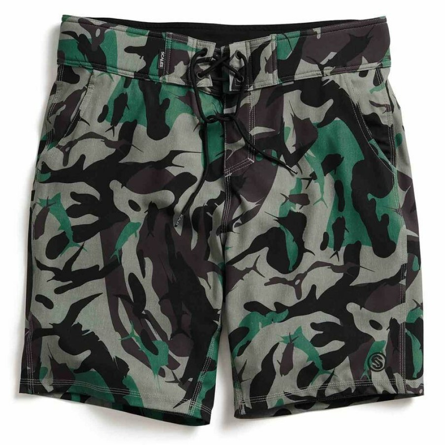 Men'S Swimwear * | Scales Men'S Frigate Camo Board Shorts Tan Camo