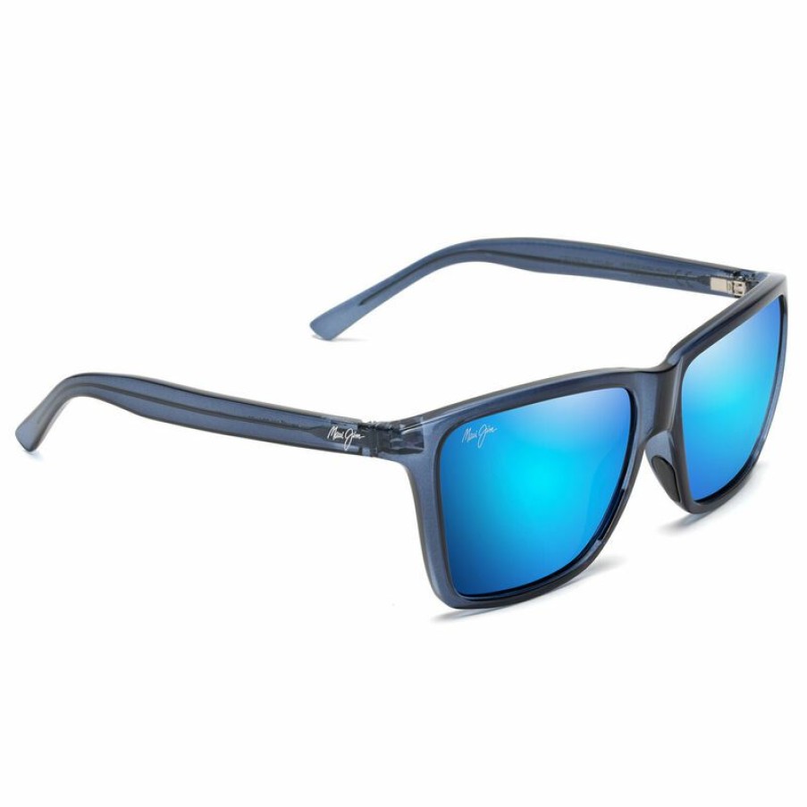 Men'S Accessories * | Maui Jim Cruzem Polarized Sunglasses Dark Translucent Frame/Blue Hawaii Lens