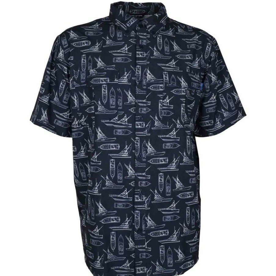 Men'S Shirts * | Aftco Men'S Captains Lounge Shirt