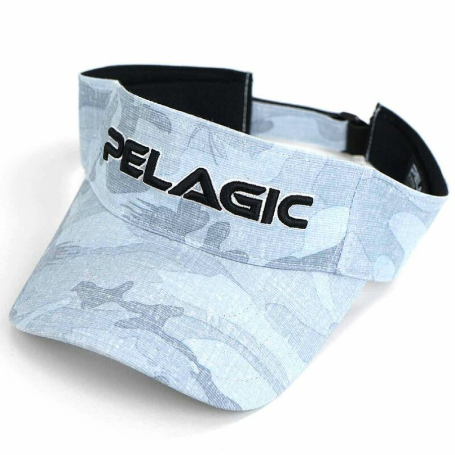 Men'S Accessories * | Pelagic Performance Fish Camo Visor Slate