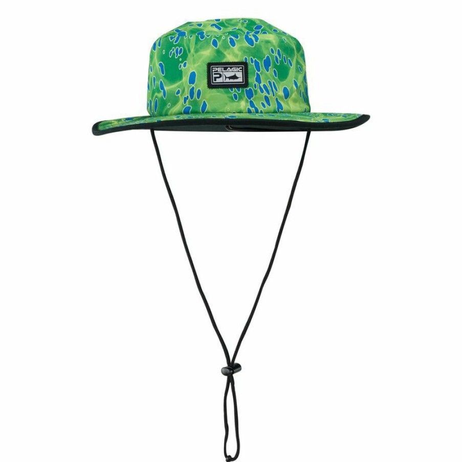 Men'S Accessories * | Pelagic Dorado Sunsetter Pro Hat Dorado_Green