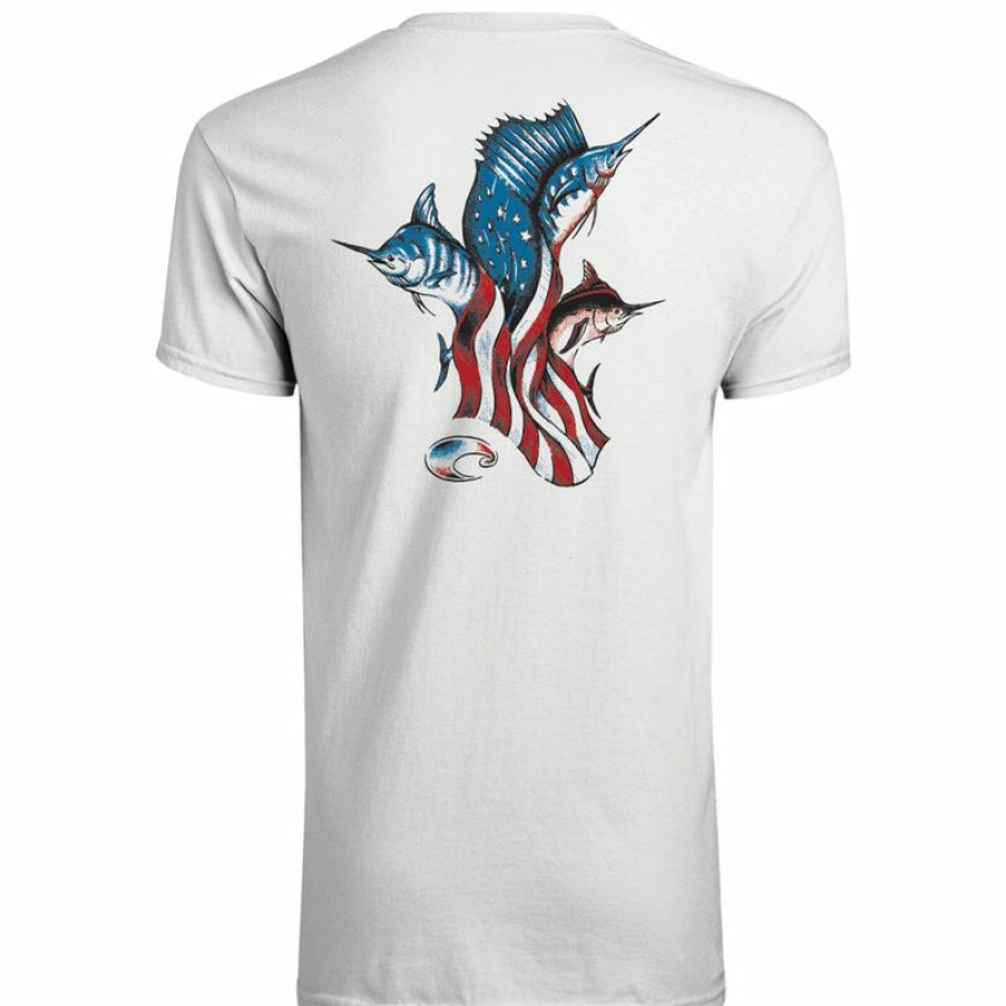 Men'S Shirts * | Costa Men'S Billfish Usa Shirt White