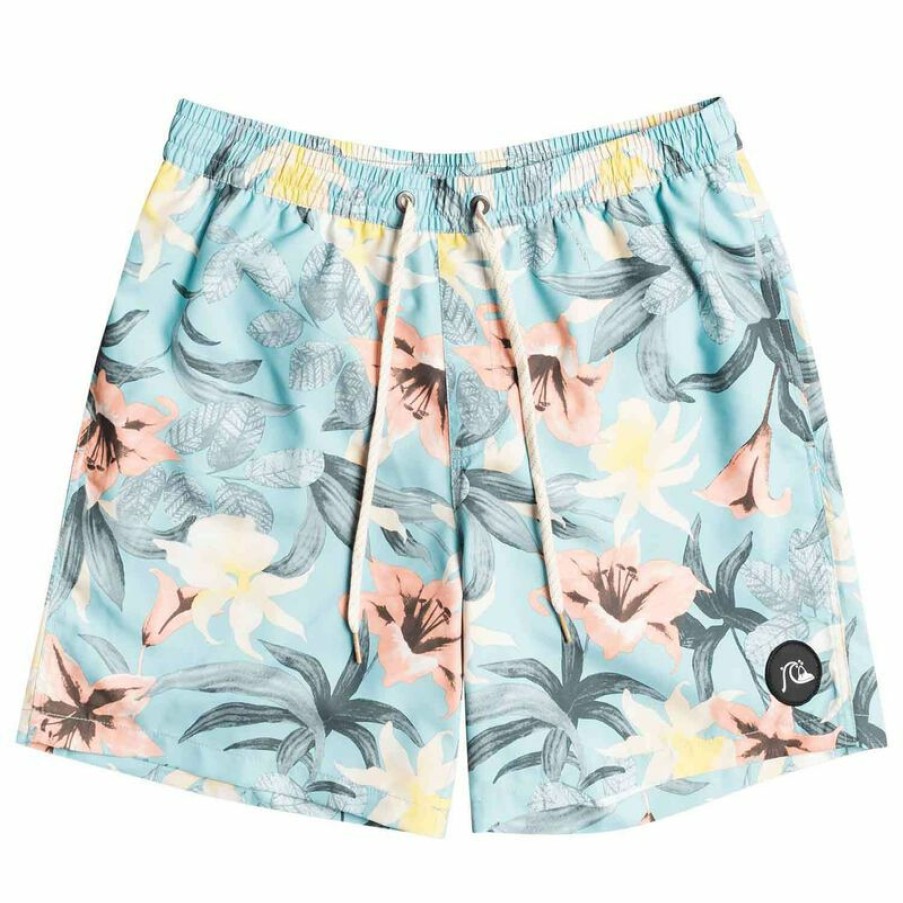 Men'S Swimwear * | Quiksilver Men'S Everyday Garden Path Volley Shorts Angel Blue