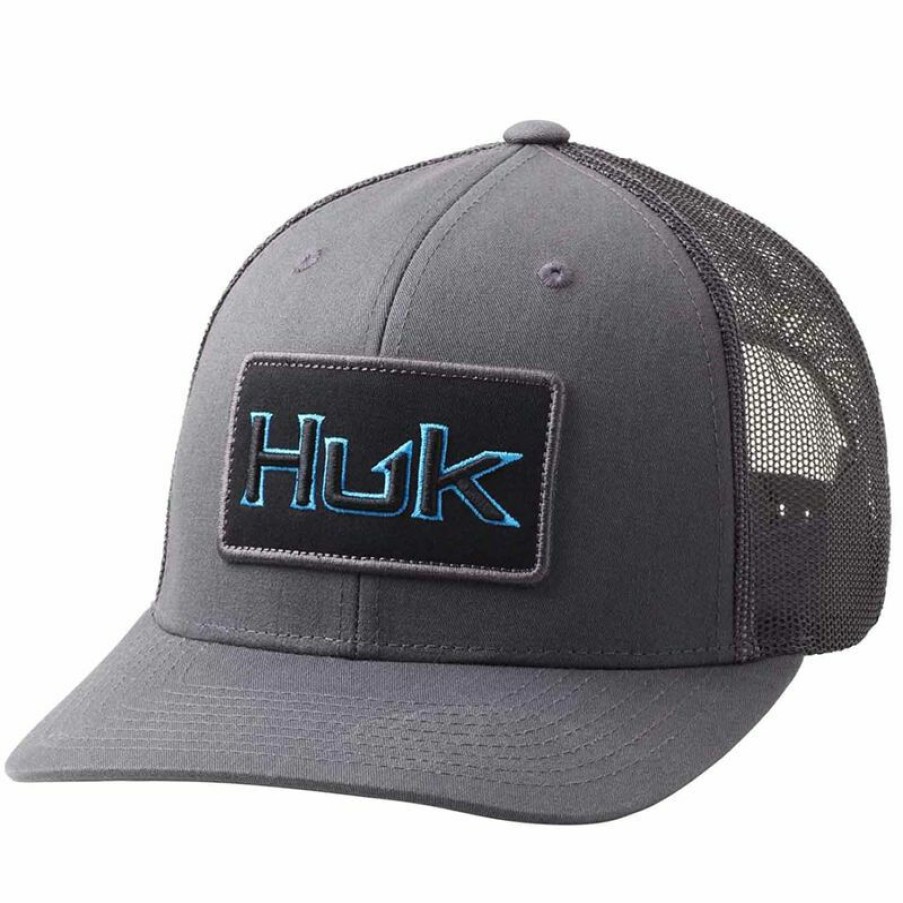 Men'S Accessories * | Huk Bold Patch Trucker Hat Volcanic Ash