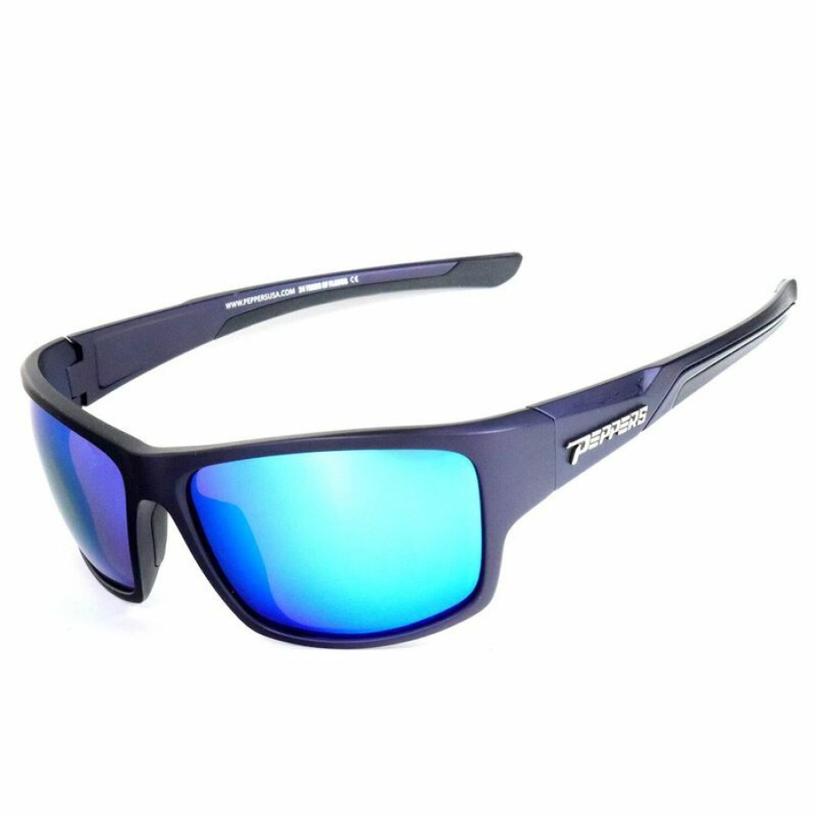 Men'S Accessories * | Peppers Polarized Eyeware Phoenix Polarized Sunglasses Matte Navy Frame/Blue Lens