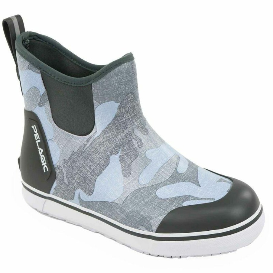 Men'S Shoes * | Pelagic Men'S 6 Fish Camo Pursuit Deck Boots Slate