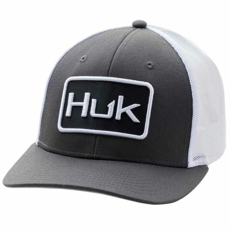 Men'S Accessories * | Huk Solid Stretch Trucker Hat Volcanic Ash