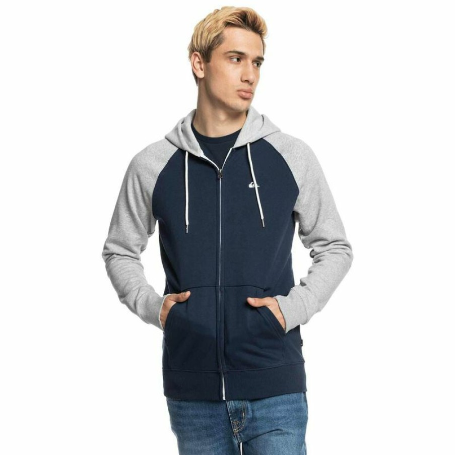 Men'S Sweaters & Sweatshirts * | Quiksilver Men'S Everyday Full-Zip Hoodie Navy Blazer