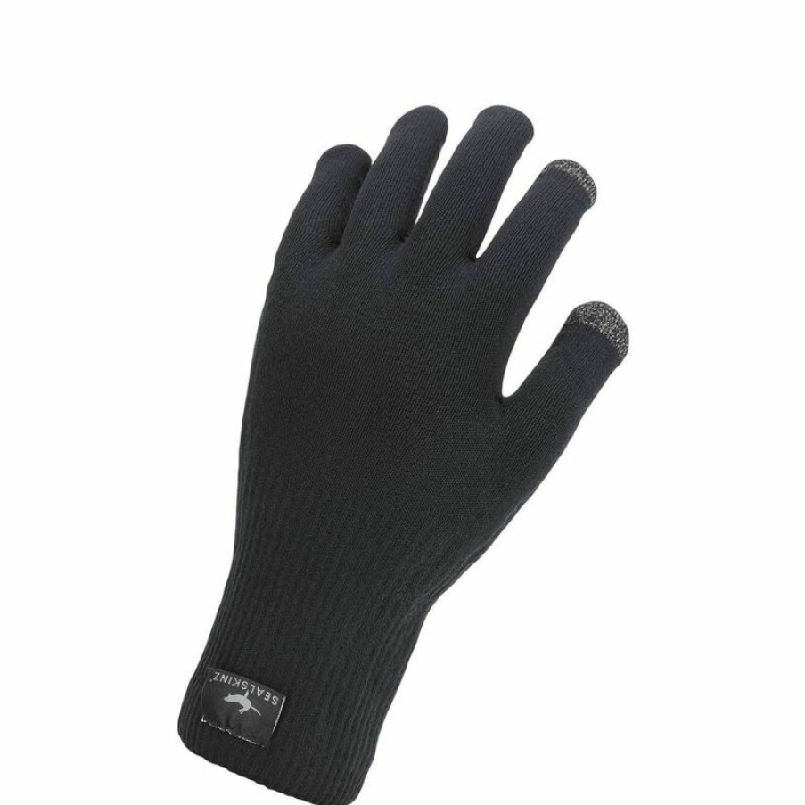 Men'S Accessories * | Sealskinz Men'S Waterproof All Weather Ultra Grip Knitted Gloves Black