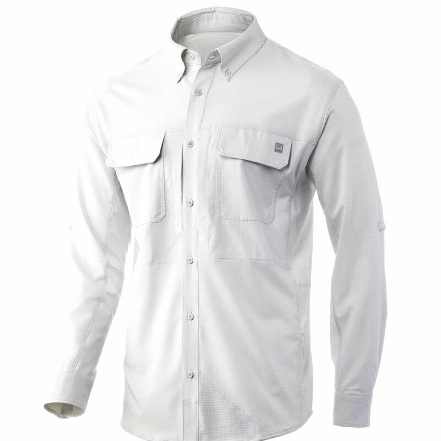 Men'S Shirts * | Huk Men'S A1A Shirt White