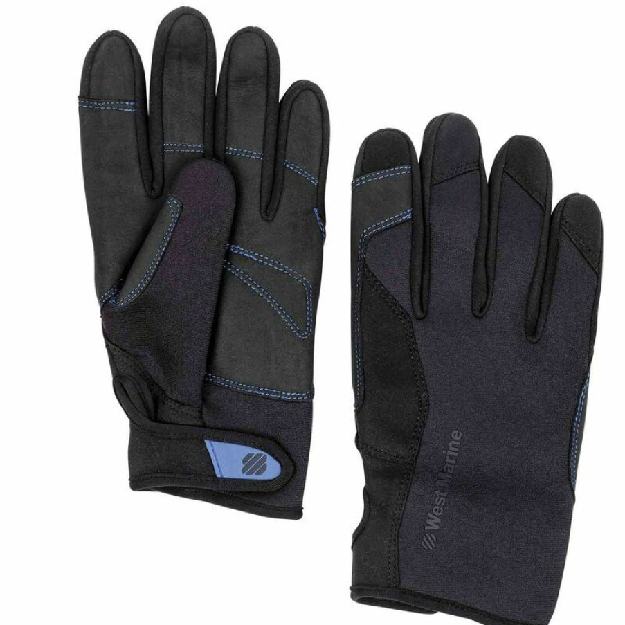 Men'S Accessories * | West Marine Three Season Gloves Black/Blue