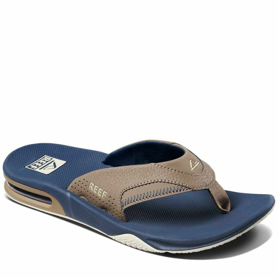 Men'S Shoes * | Reef Men'S Fanning Flip-Flop Sandals Navy/Shadow