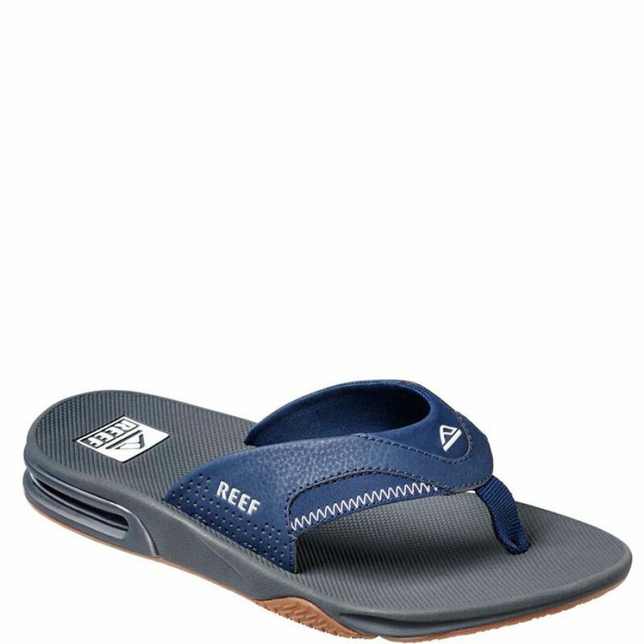 Men'S Shoes * | Reef Men'S Fanning Flip-Flop Sandals Navy/Shadow