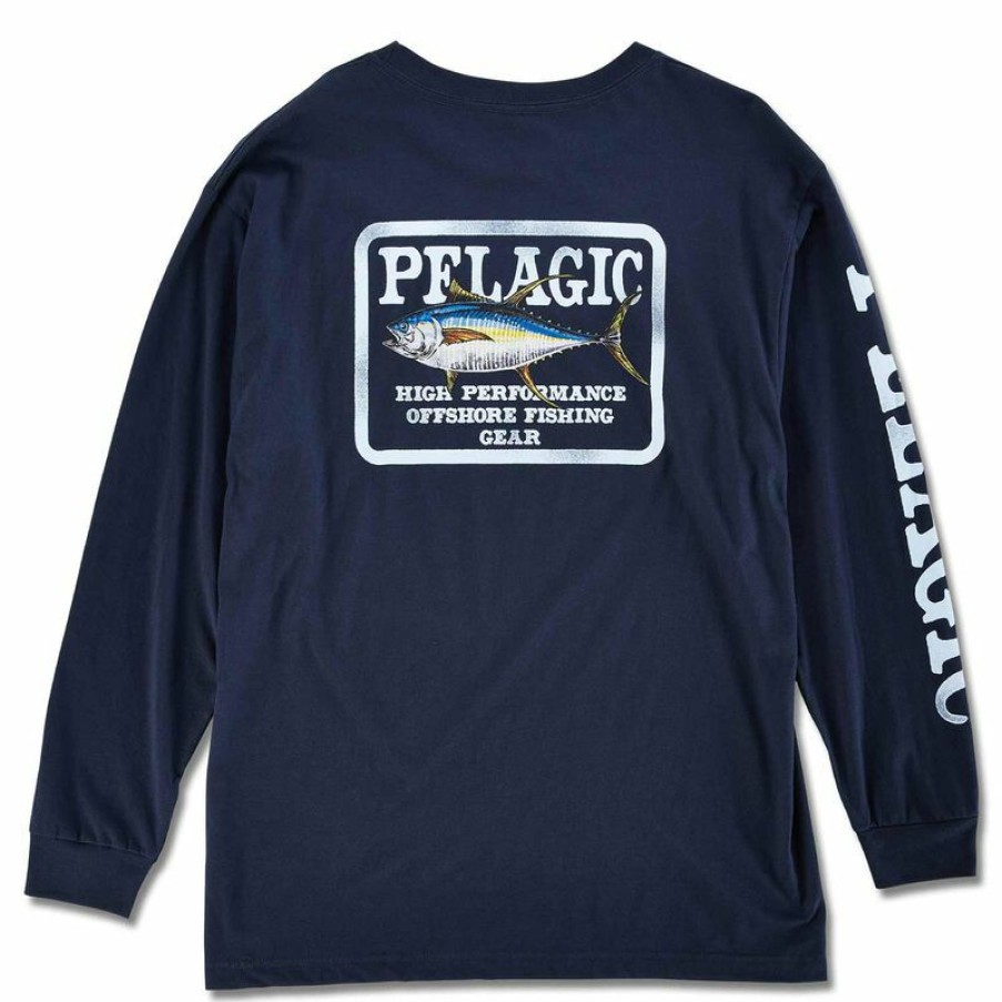 Men'S Shirts * | Pelagic Men'S Game Fish Tuna Shirt Navy