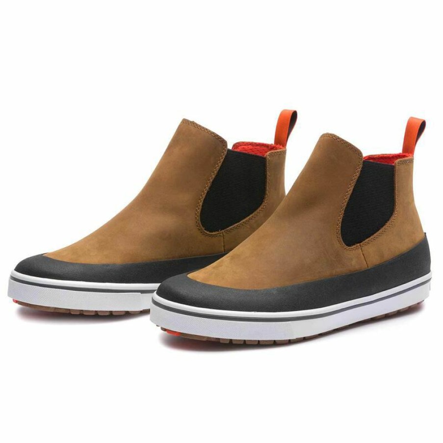 Men'S Shoes * | Grundens Men'S Freeboard Leather Chukka Boots Deck Brown