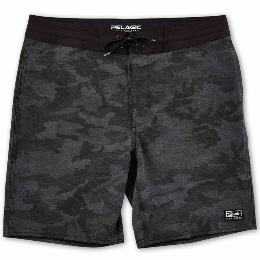 Men'S Swimwear * | Pelagic Men'S Fish Camo Deep Drop Board Shorts