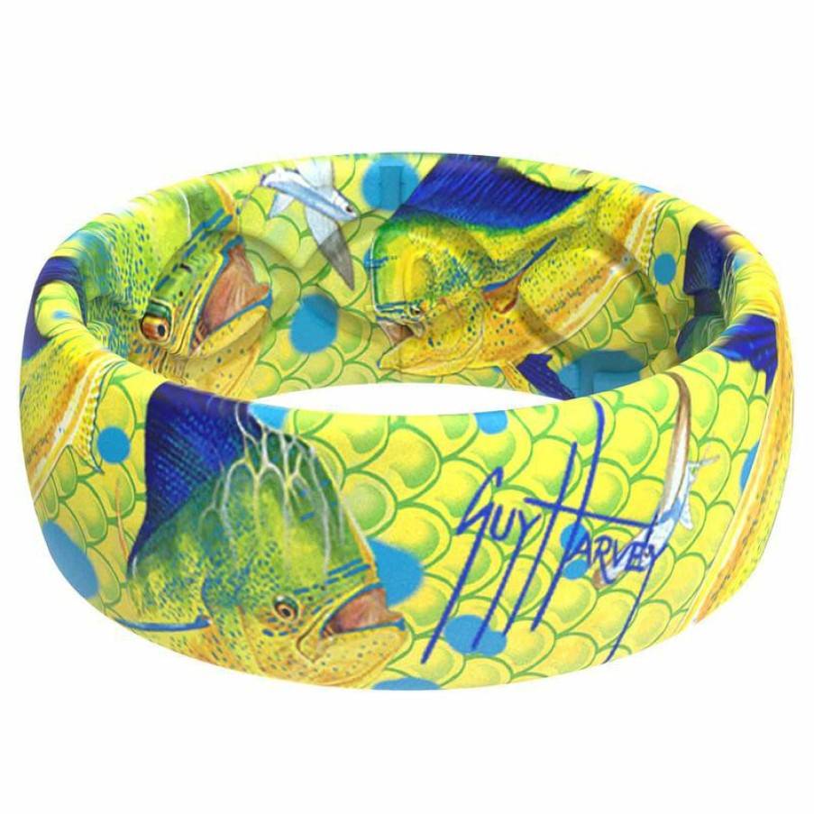 Men'S Accessories * | Groove Life Guy Harvey Mahi Skin Silicone Ring