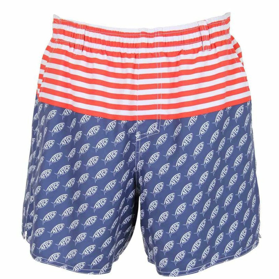 Men'S Swimwear * | Aftco Men'S Captain Swim Trunks Midnight