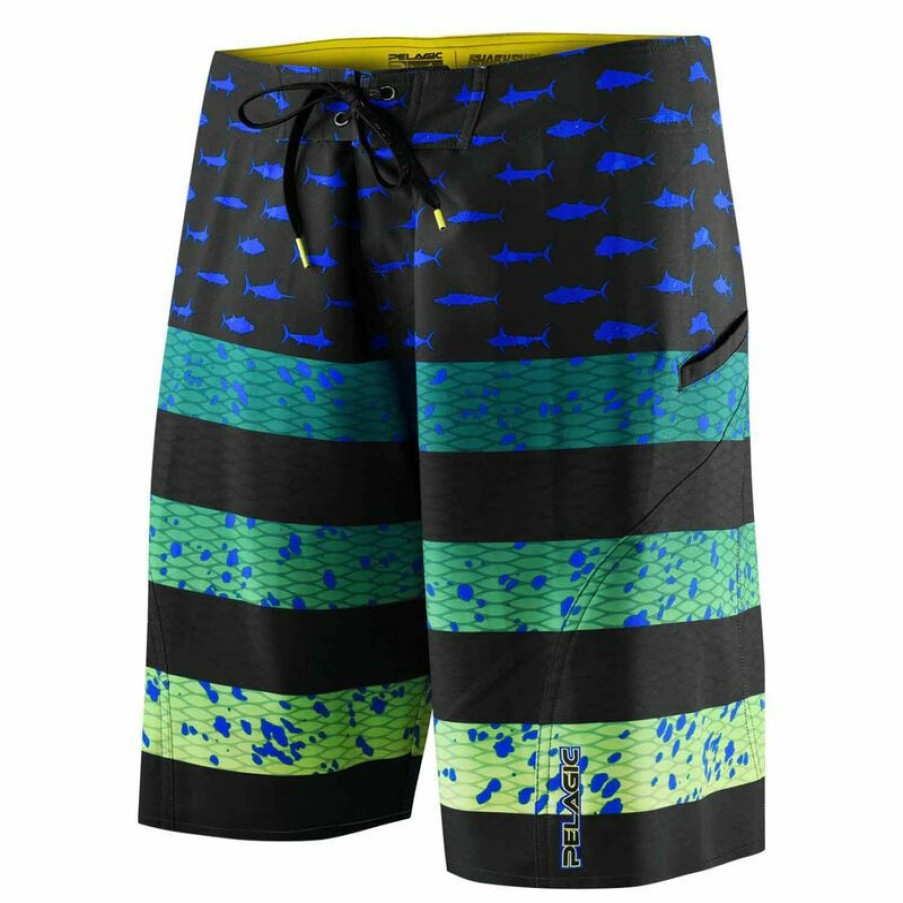 Men'S Swimwear * | Pelagic Men'S Sharkskin Americamo Board Shorts