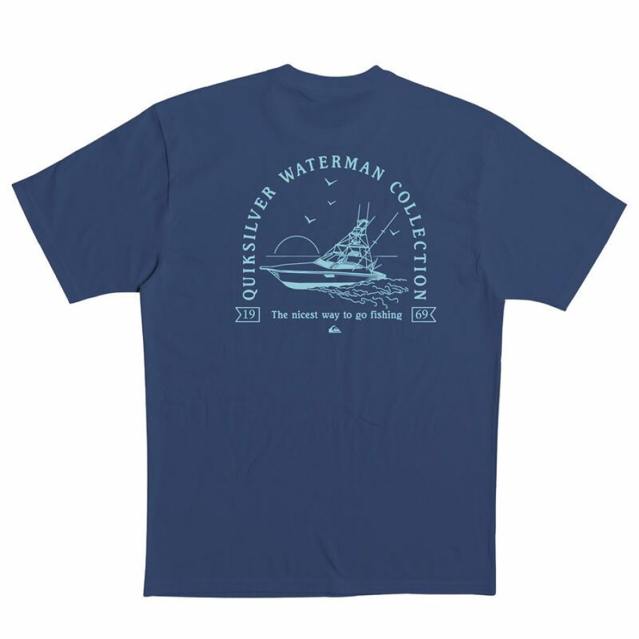 Men'S Shirts * | Quiksilver Waterman Men'S High Tide Shirt Ensign Blue