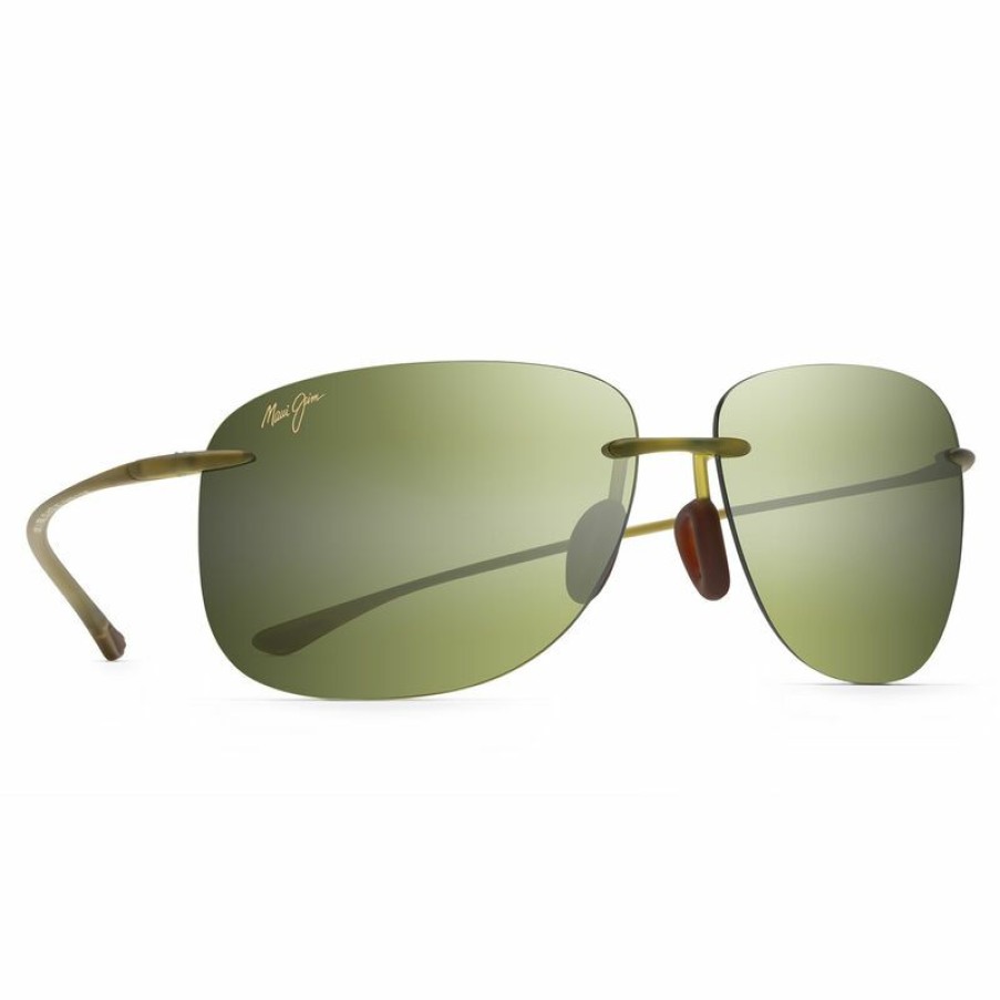 Men'S Accessories * | Maui Jim Hikina Polarized Sunglasses Matte Olive Frame/Maui Ht Lens