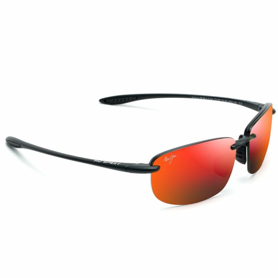 Men'S Accessories * | Maui Jim Ho'Okipa Polarized Sunglasses Matte Black Frame/Hawaii Lava Lens