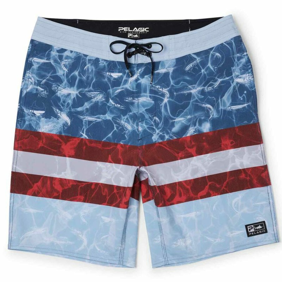 Men'S Swimwear * | Pelagic Men'S Americamo Deep Drop Board Shorts