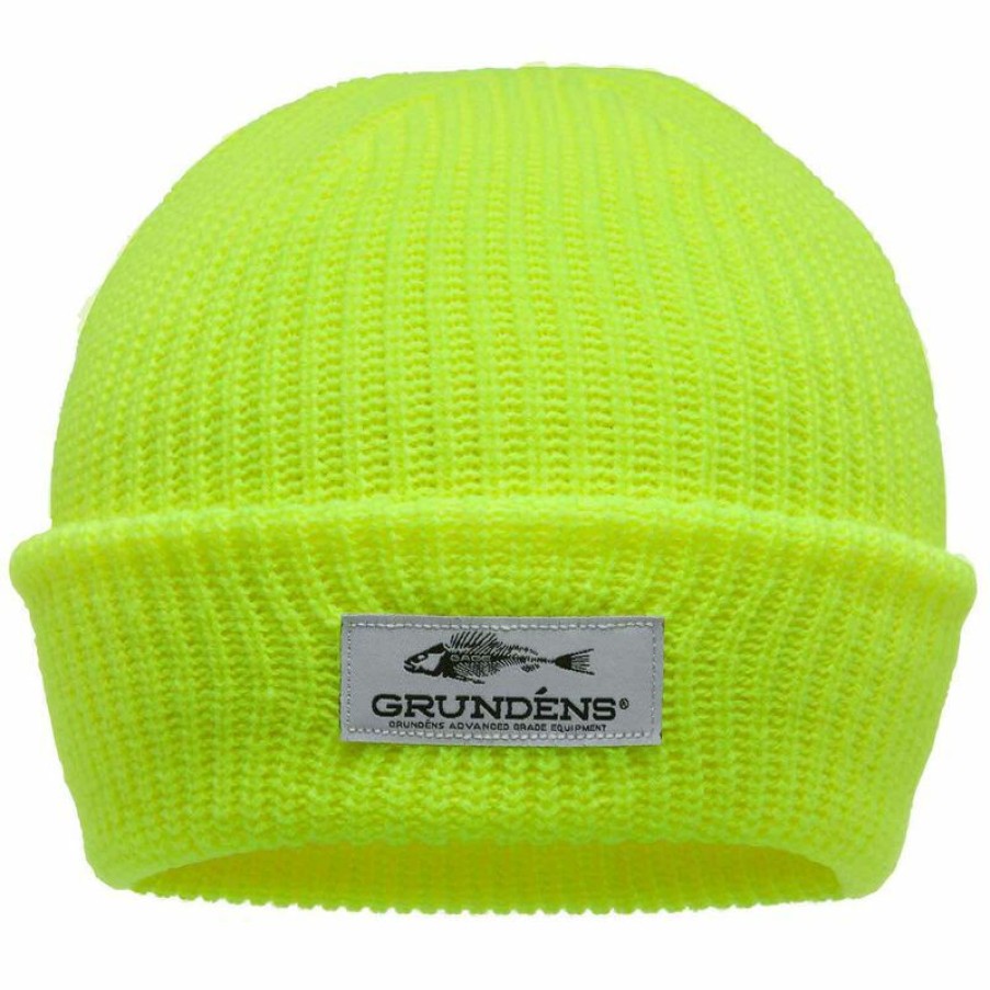 Men'S Accessories * | Grundens Watch Cap Hi-Vis Yellow