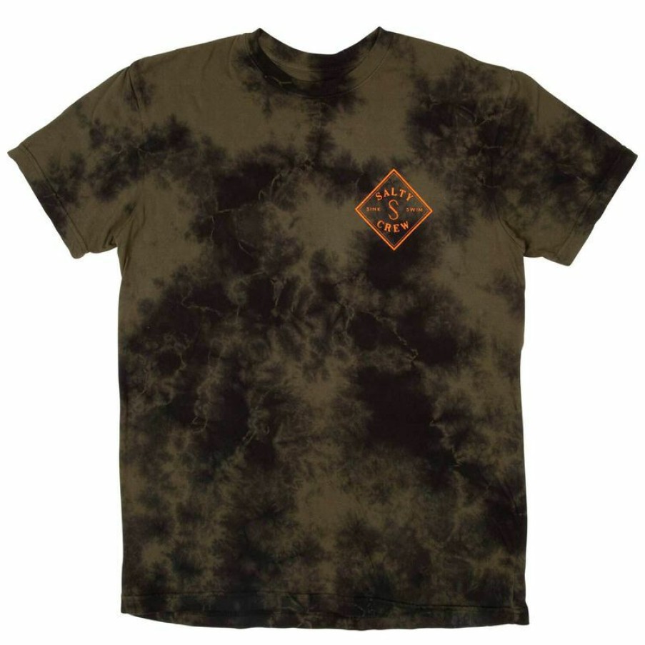 Men'S Shirts * | Salty Crew Men'S Tippet Tie Dye Premium Shirt Black