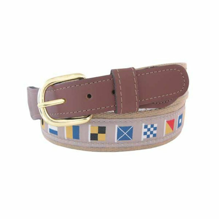 Men'S Accessories * | West Marine Men'S Code Flag Ribbon Belt Natural