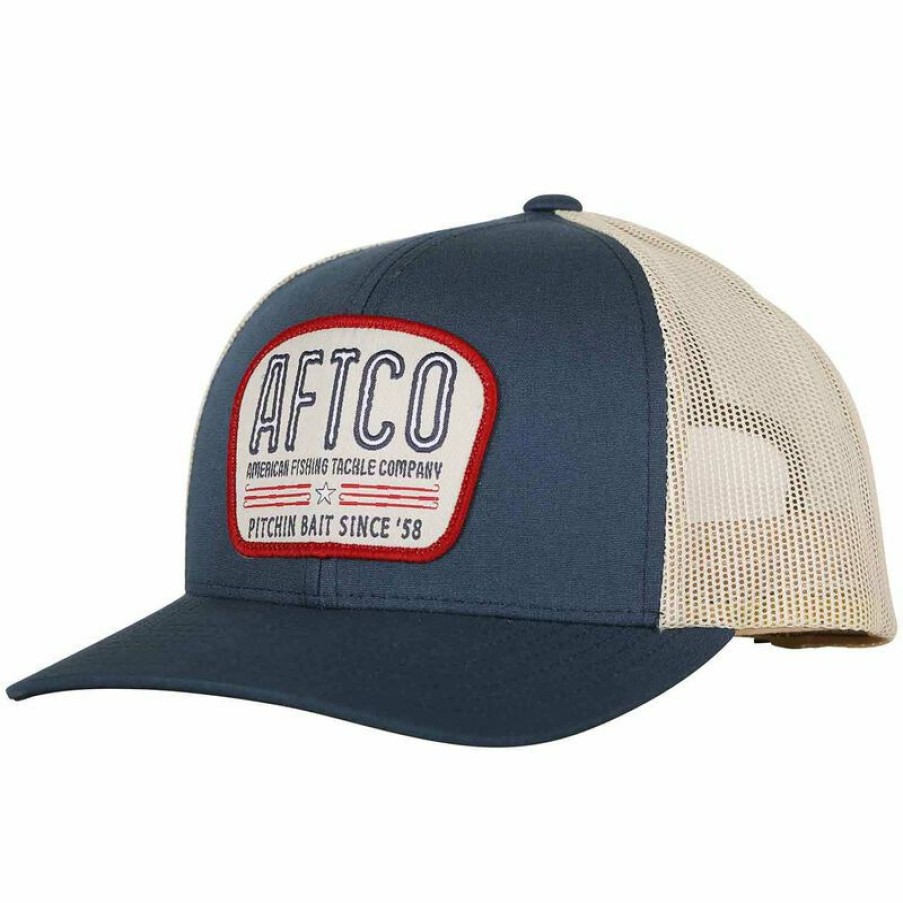 Men'S Accessories * | Aftco Original Fishing Hat Dark Navy