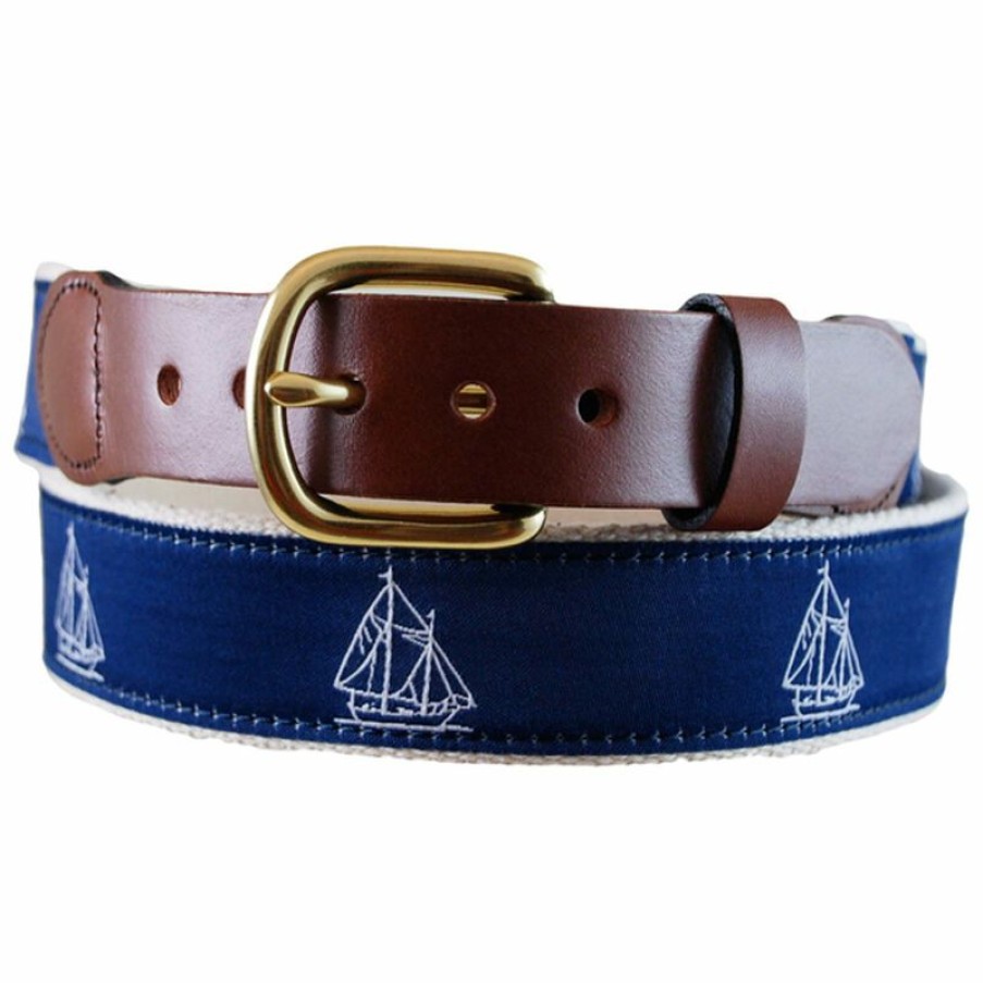 Men'S Accessories * | Leather Man Men'S Schooner Leather Tab Belt Natural