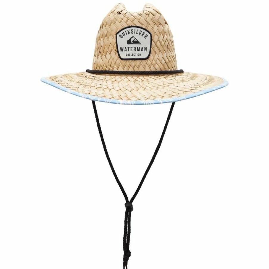 Men'S Accessories * | Quiksilver Waterman Men'S Outsider Straw Lifeguard Hat Dusk Blue