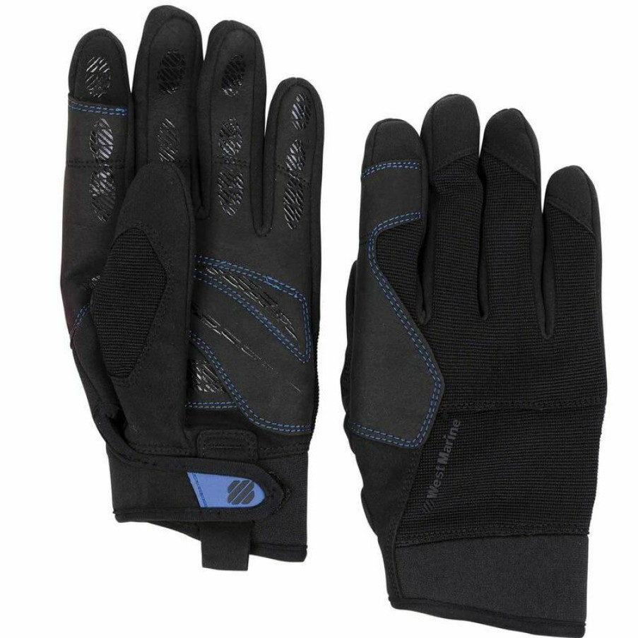 Men'S Accessories * | West Marine Waterproof All Season Gloves Black/Blue