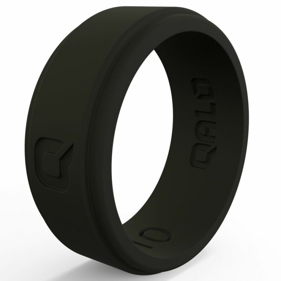 Men'S Accessories * | Qalo Men'S Step Edge Q2X Silicone Ring Black