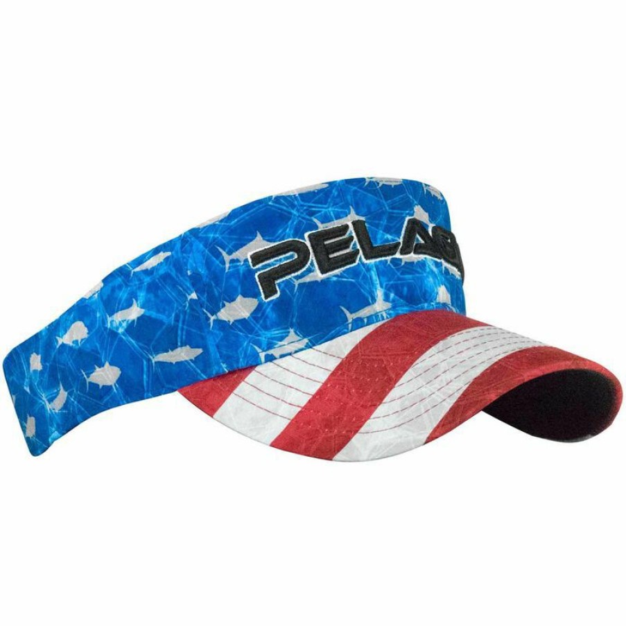 Men'S Accessories * | Pelagic Performance Visor Americamo Blue