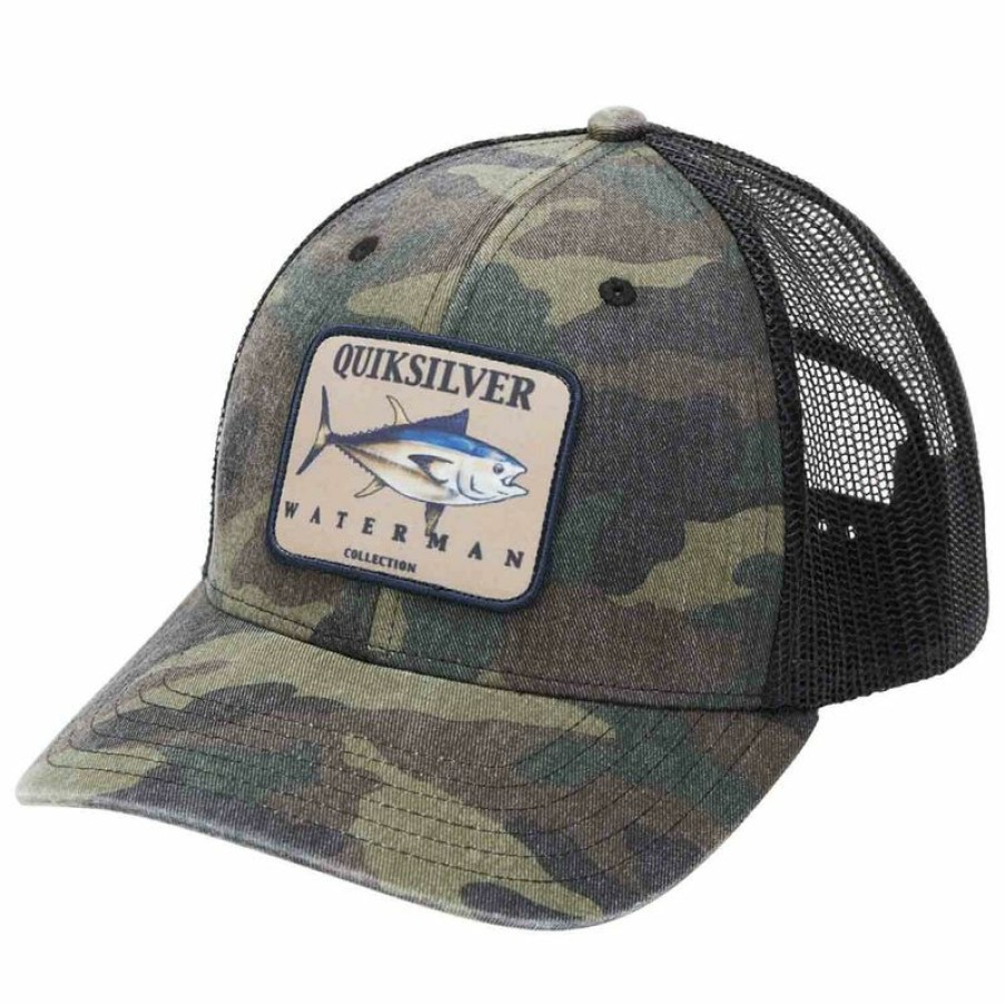 Men'S Accessories * | Quiksilver Waterman Men'S Gaff Rider Trucker Hat Camo