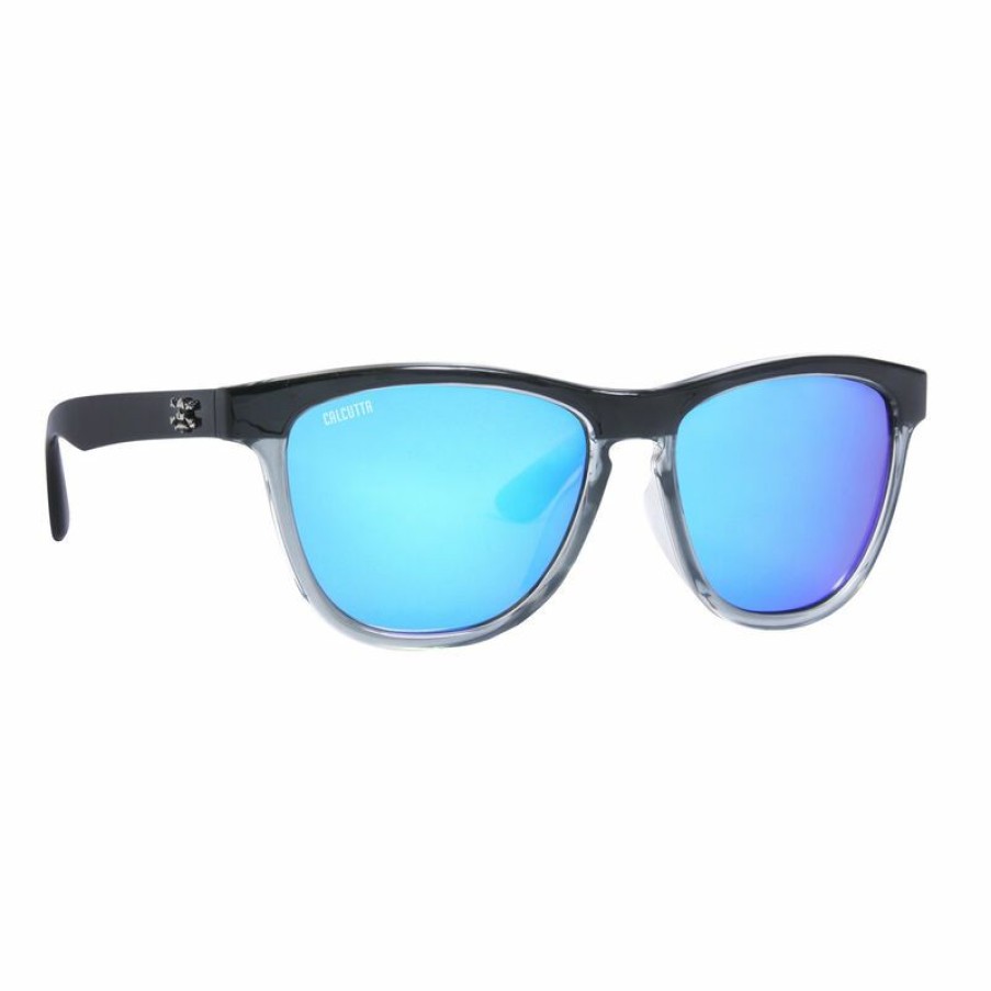 Men'S Accessories * | Calcutta Men'S Cayman Sunglasses Black Fade/Blue Mirror