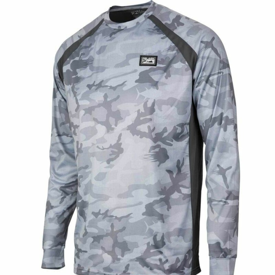 Men'S Shirts * | Pelagic Men'S Vaportek Fish Camo Tech Shirt