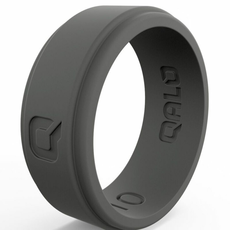 Men'S Accessories * | Qalo Men'S Step Edge Q2X Silicone Ring Charcoal