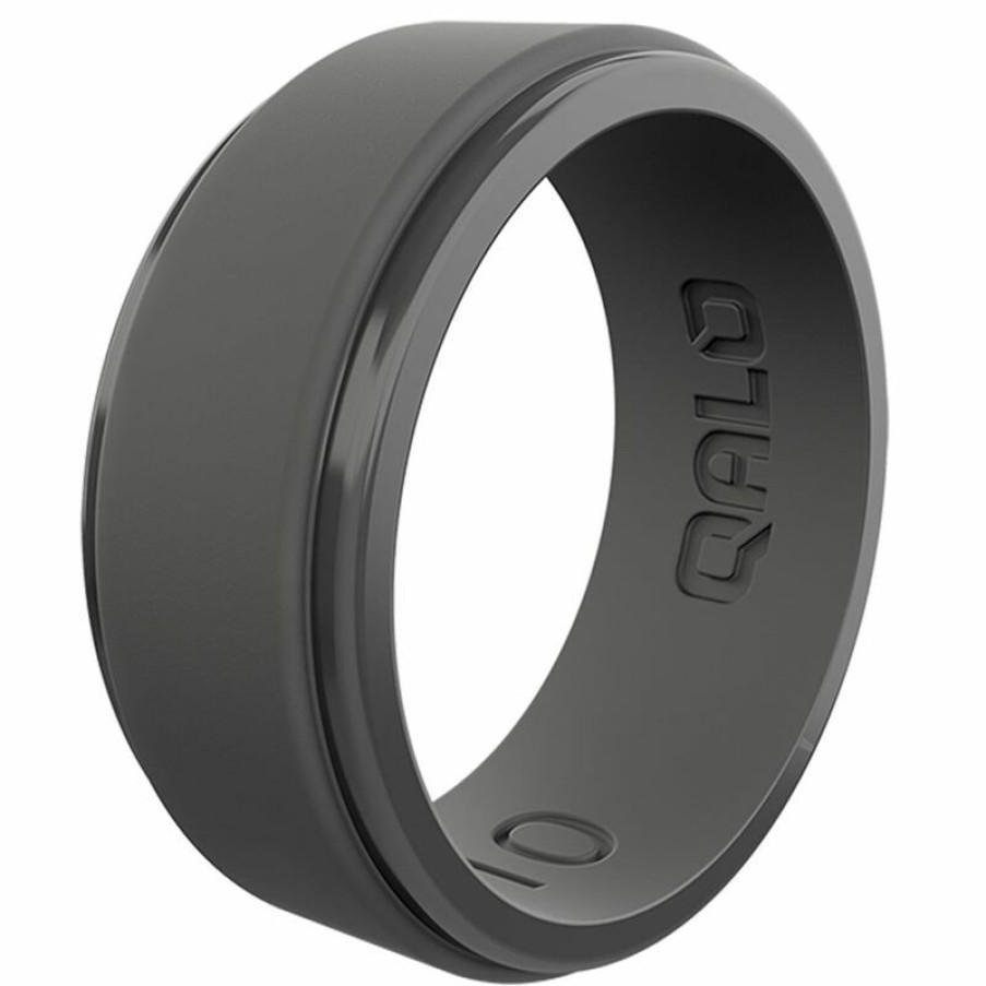 Men'S Accessories * | Qalo Men'S Step Edge Polished Silicone Ring, Size 10