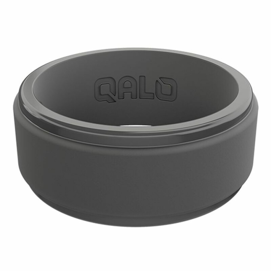 Men'S Accessories * | Qalo Men'S Step Edge Polished Silicone Ring, Size 10