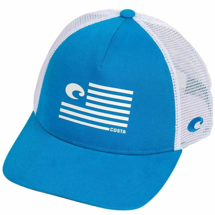 Men'S Accessories * | Costa Men'S Pride Logo Trucker Hat Blue