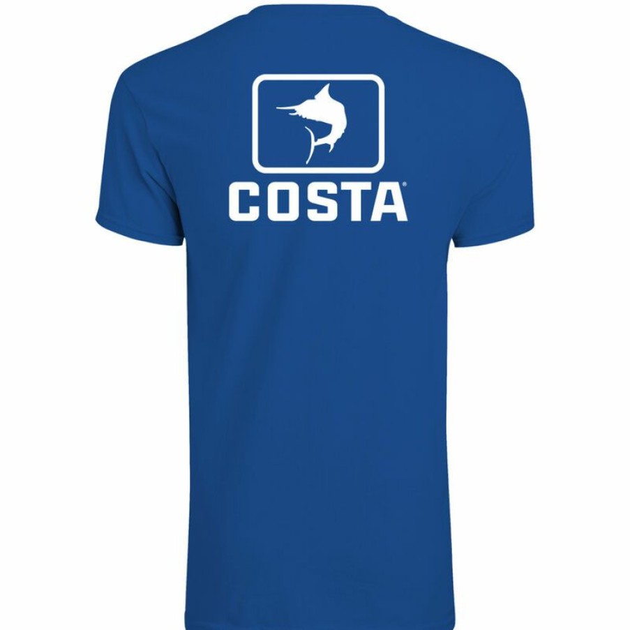 Men'S Shirts * | Costa Men'S Emblem Marlin Shield Shirt Royal Blue