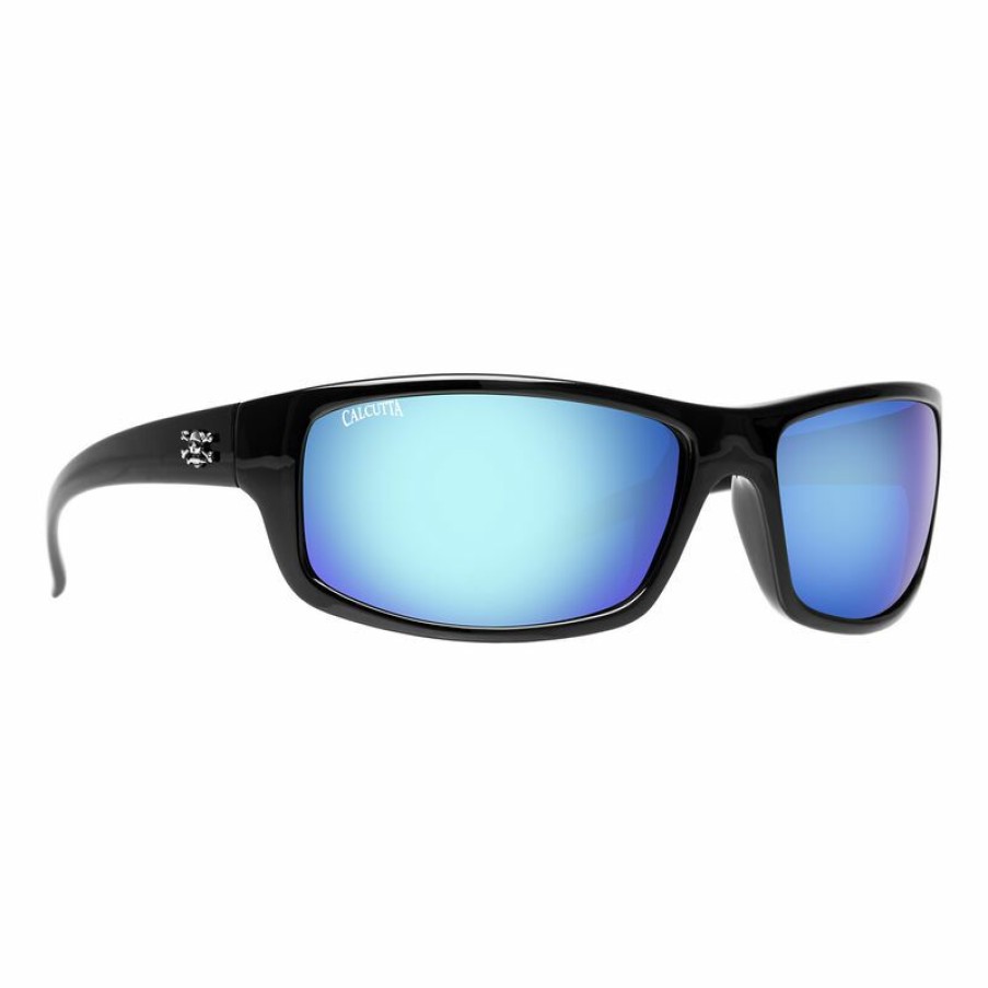 Men'S Accessories * | Calcutta Men'S Prowler Sunglasses Shiny Black/Blue Mirror