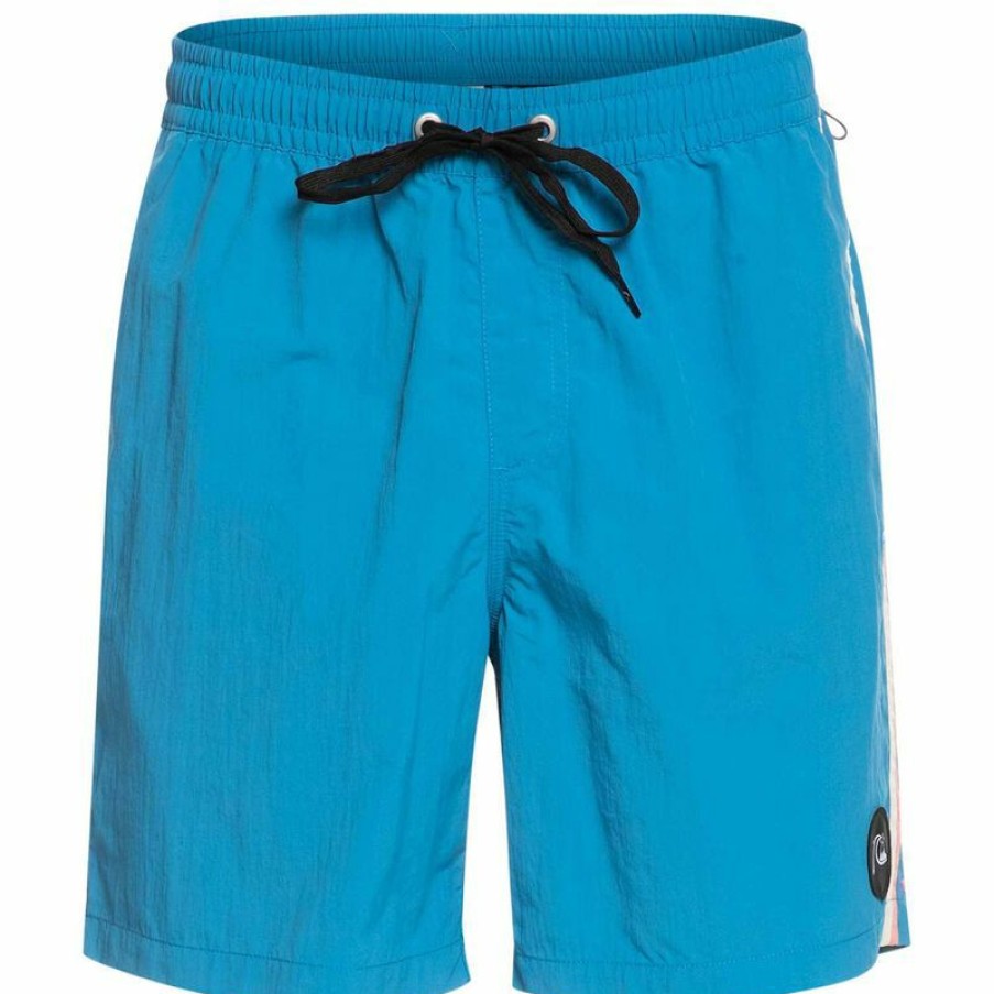 Men'S Swimwear * | Quiksilver Men'S Oceanmade Beach Please Volley Shorts Vallarta Blue